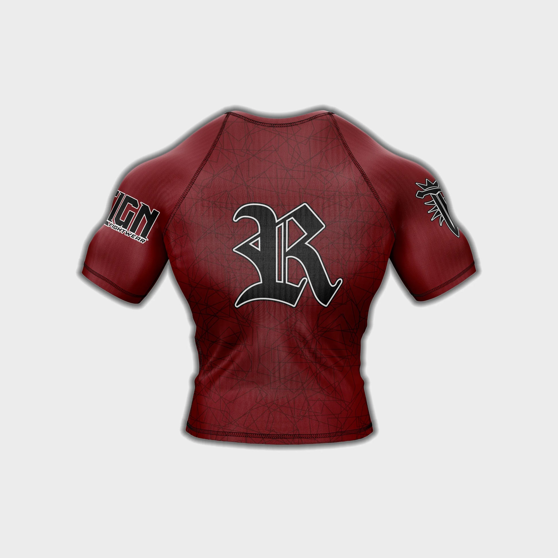 rashguard dos rouge compression – équipement MMA BJJ Reign Fightwear