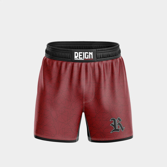 short de combat rouge pour MMA et grappling au Maroc – Reign Fightwear
